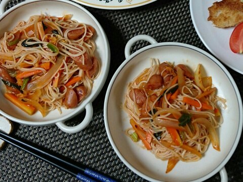 そうめん消費に！ナポリタンそうめん☆